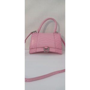 BALENCIAGA HOURGLASS  2-way crossbodyCROC pink 💗